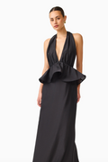 FIORINA HALTER NECK PEPLUM GOWN
