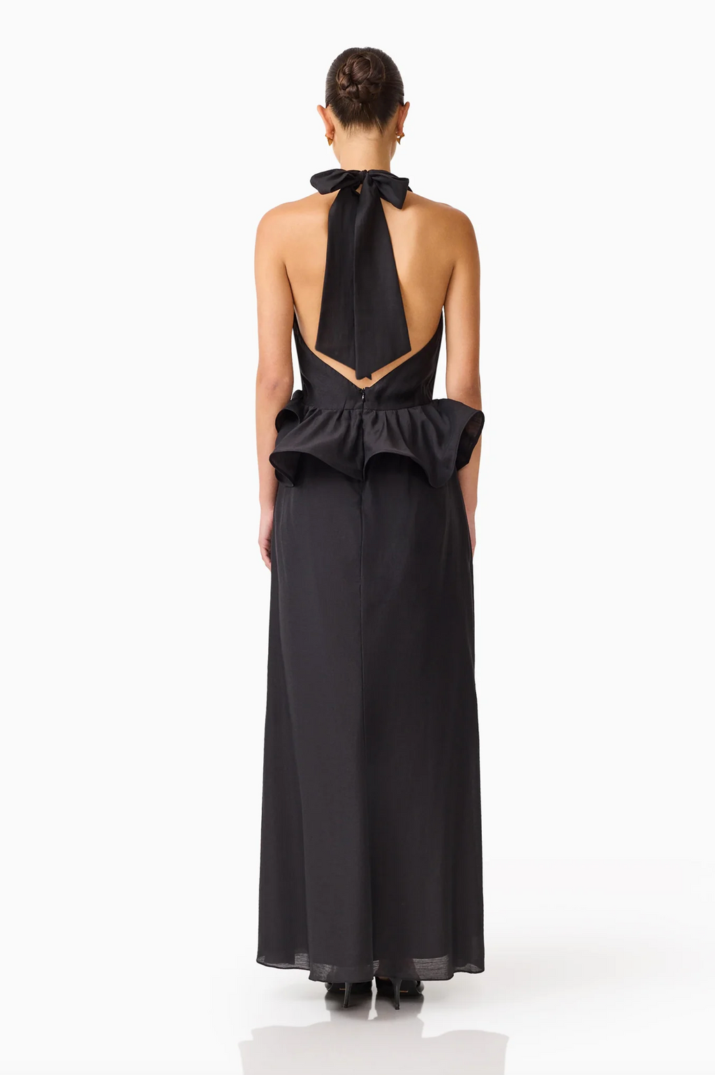 FIORINA HALTER NECK PEPLUM GOWN