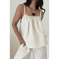 Linen Stripe A Line Top