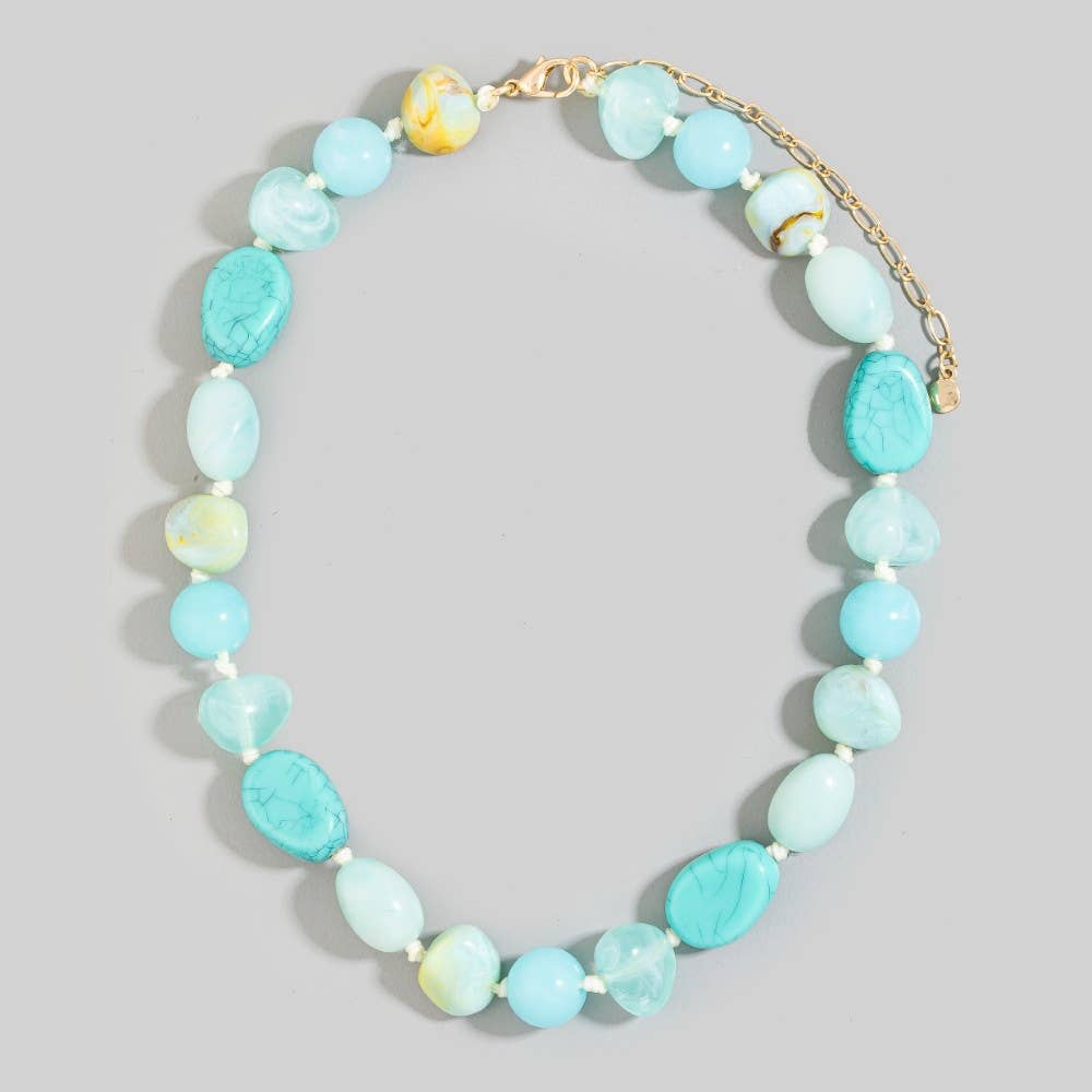 MARBLE RESIN BEADED NECKLACE