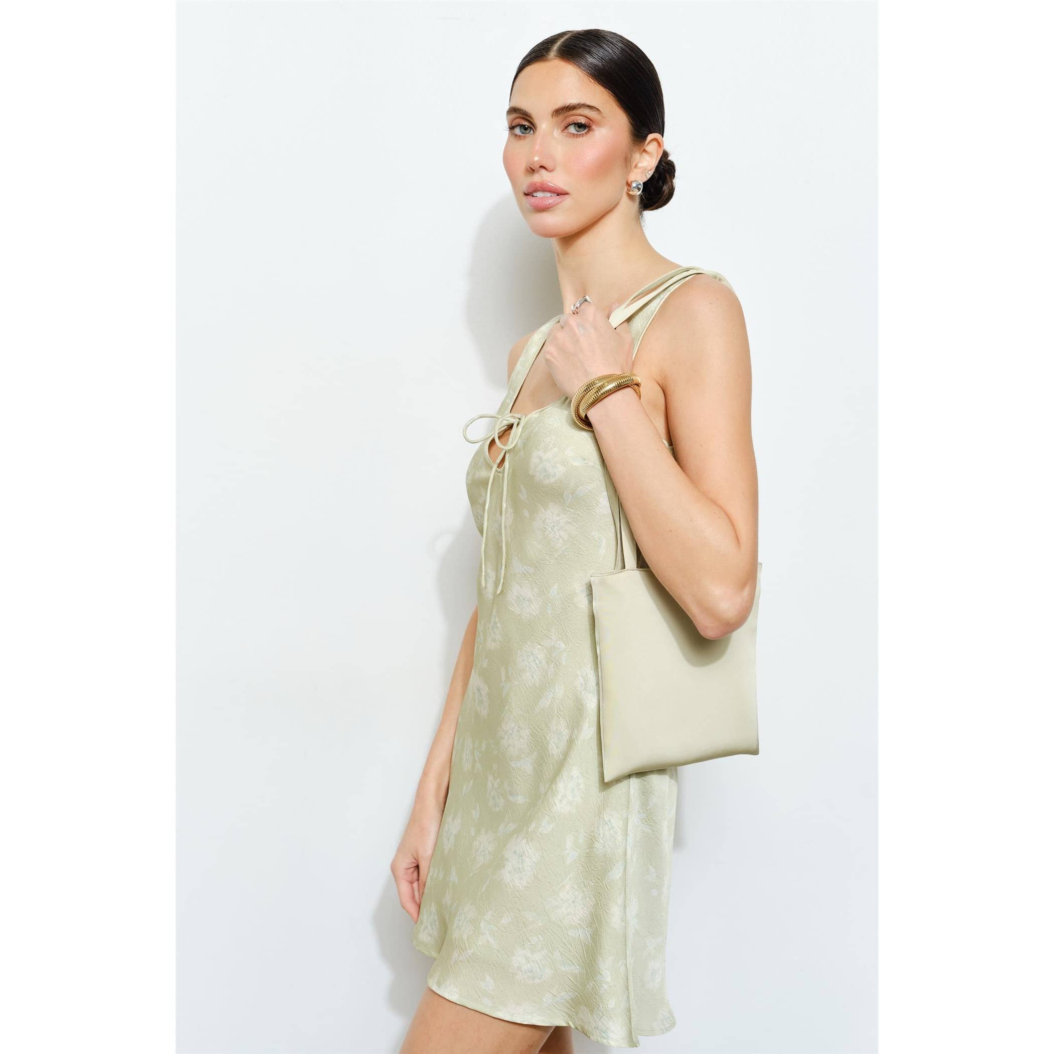 Leda Satin-Finish Tote Bag