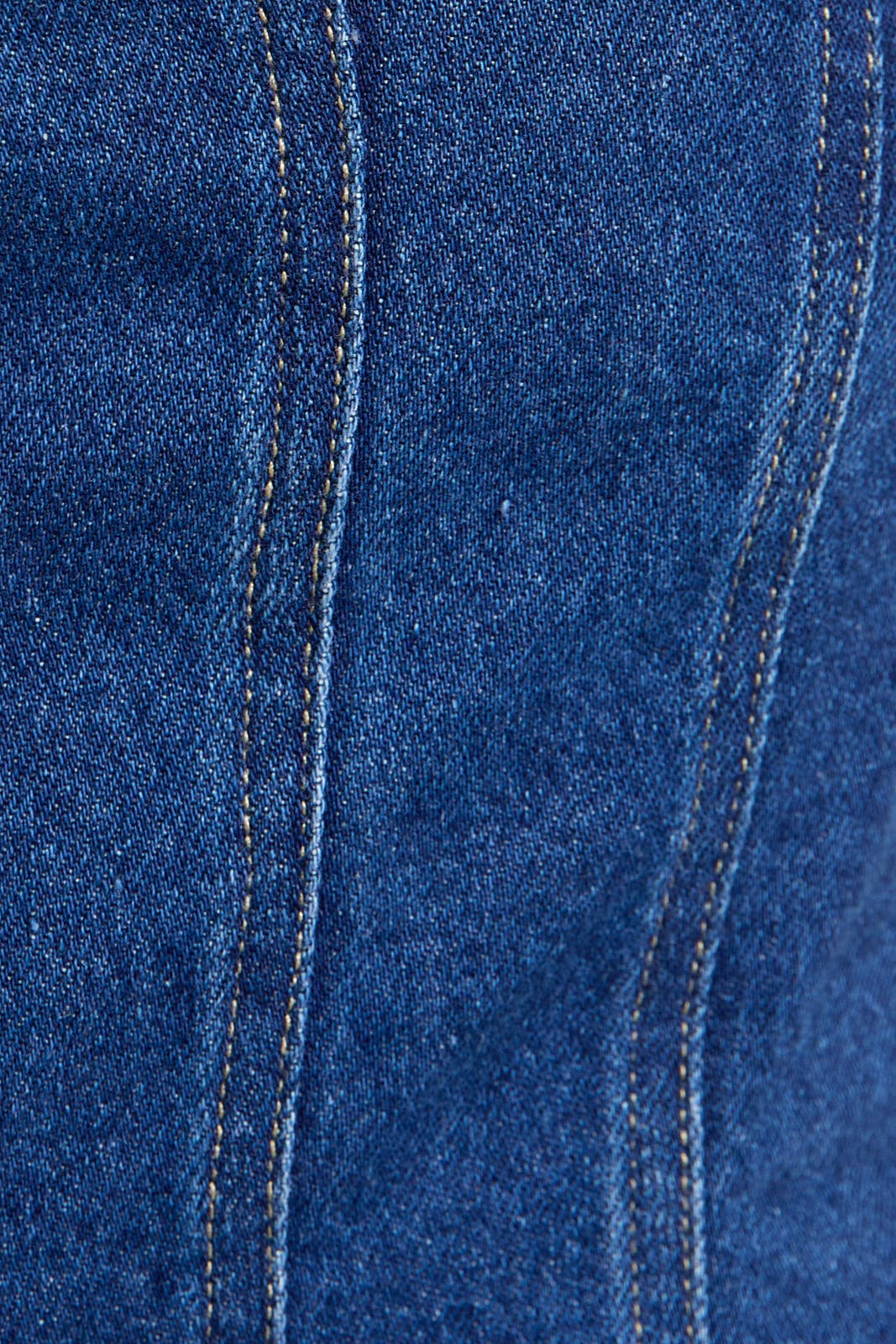 FRONT PLEATED DETAIL SLEEVELESS DENIM TOP