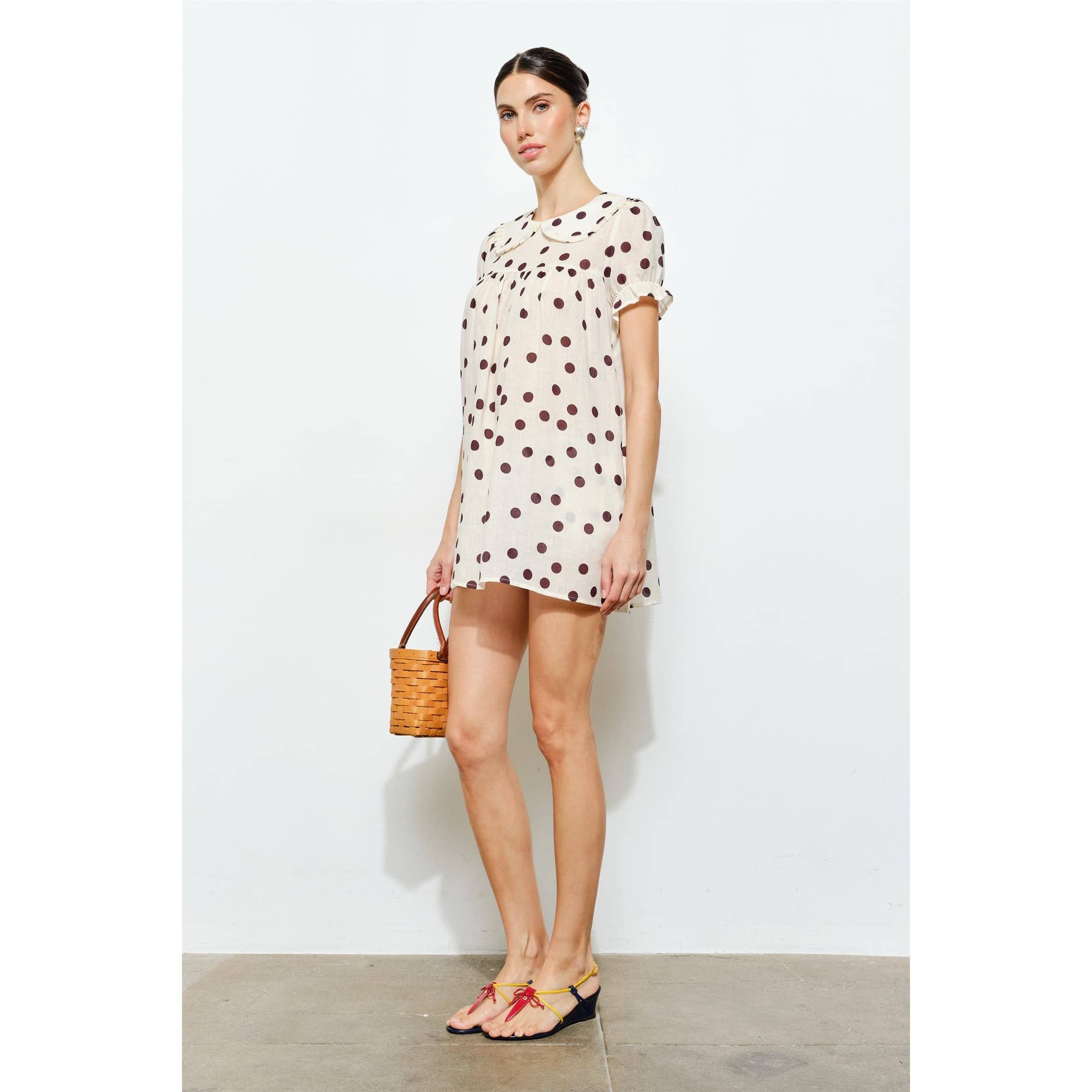 FLORA RUFFLE SLEEVE BABYDOLL MINI DRESS