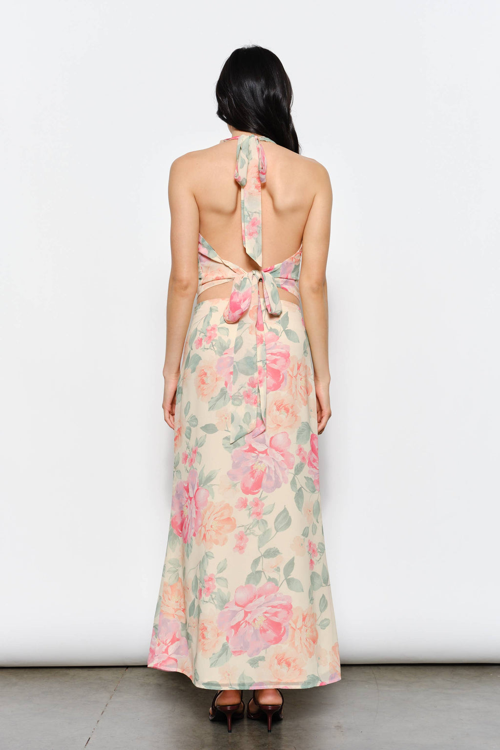 EMILIA EXCLUSIVE FLORAL PRINT HALTER TOP