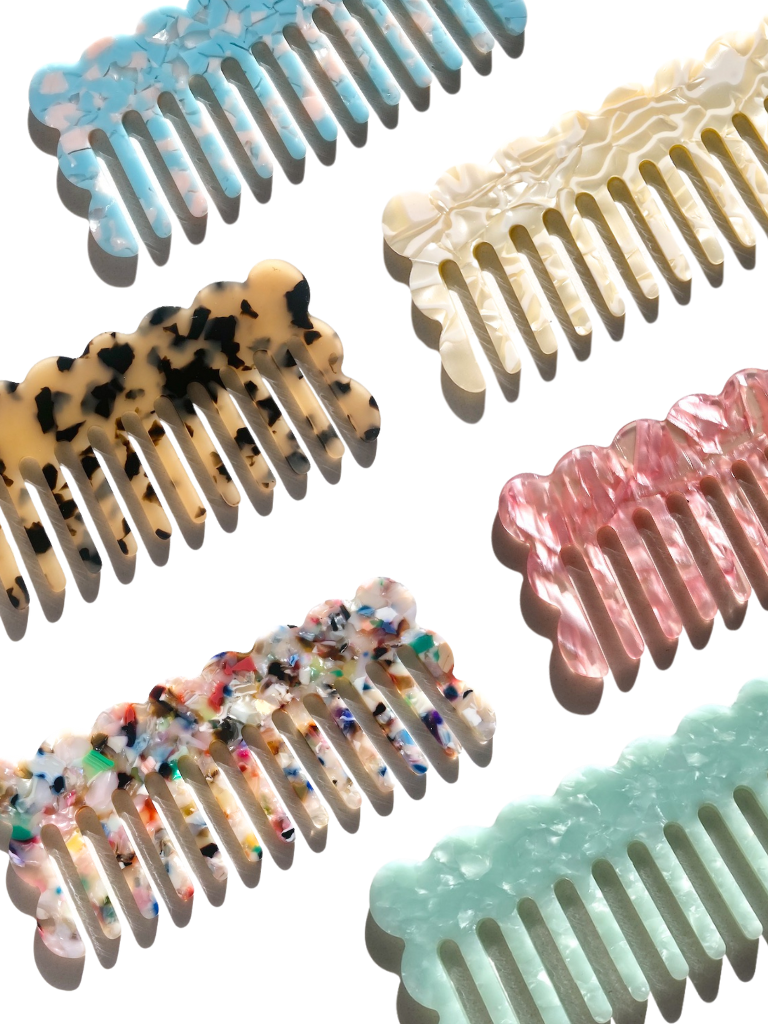 Wavy Acetate Detangling Wide Tooth Hair Comb