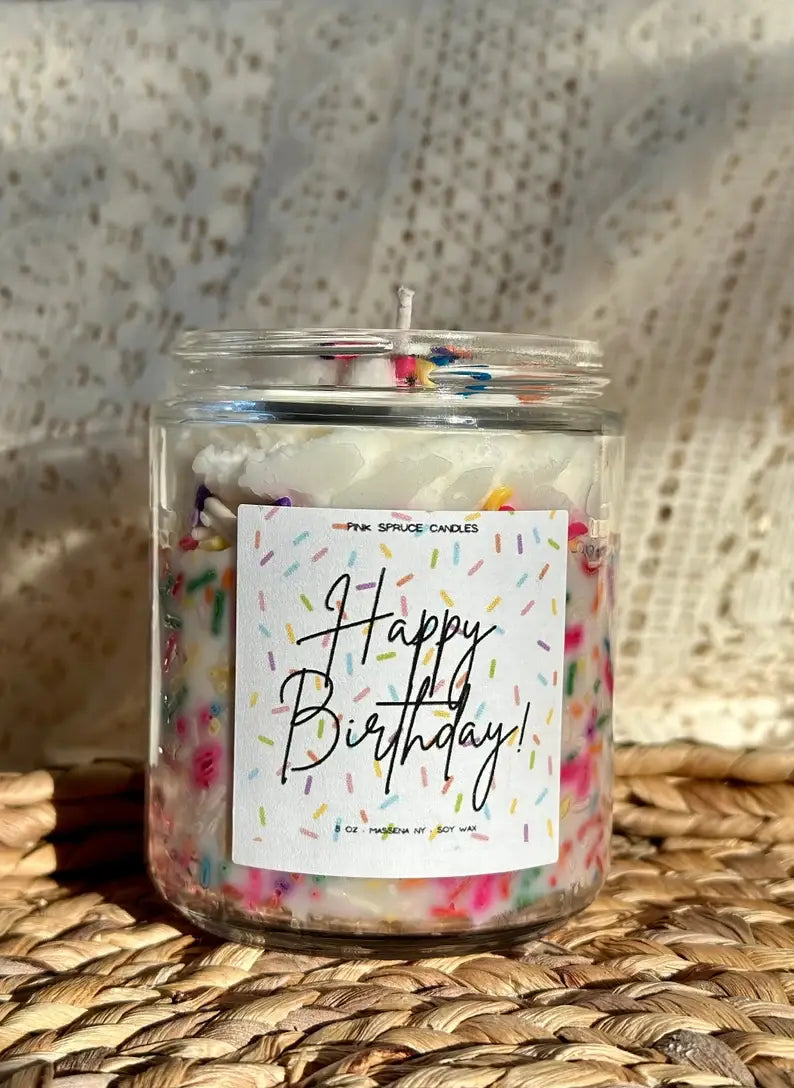 SOY WAX CUSTOM SPRINKLE BIRTHDAY CANDLE