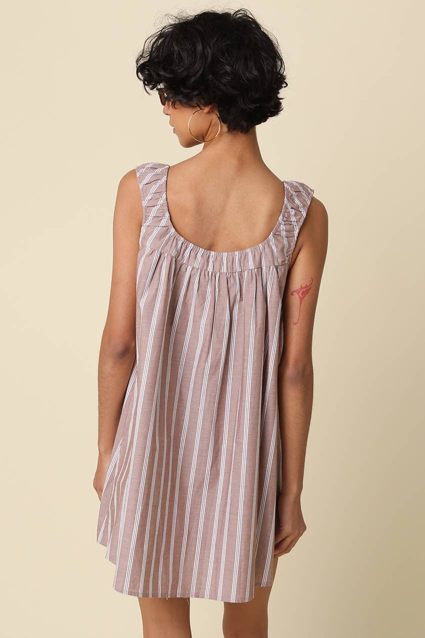 Jeane Stripe Swing Mini Dress