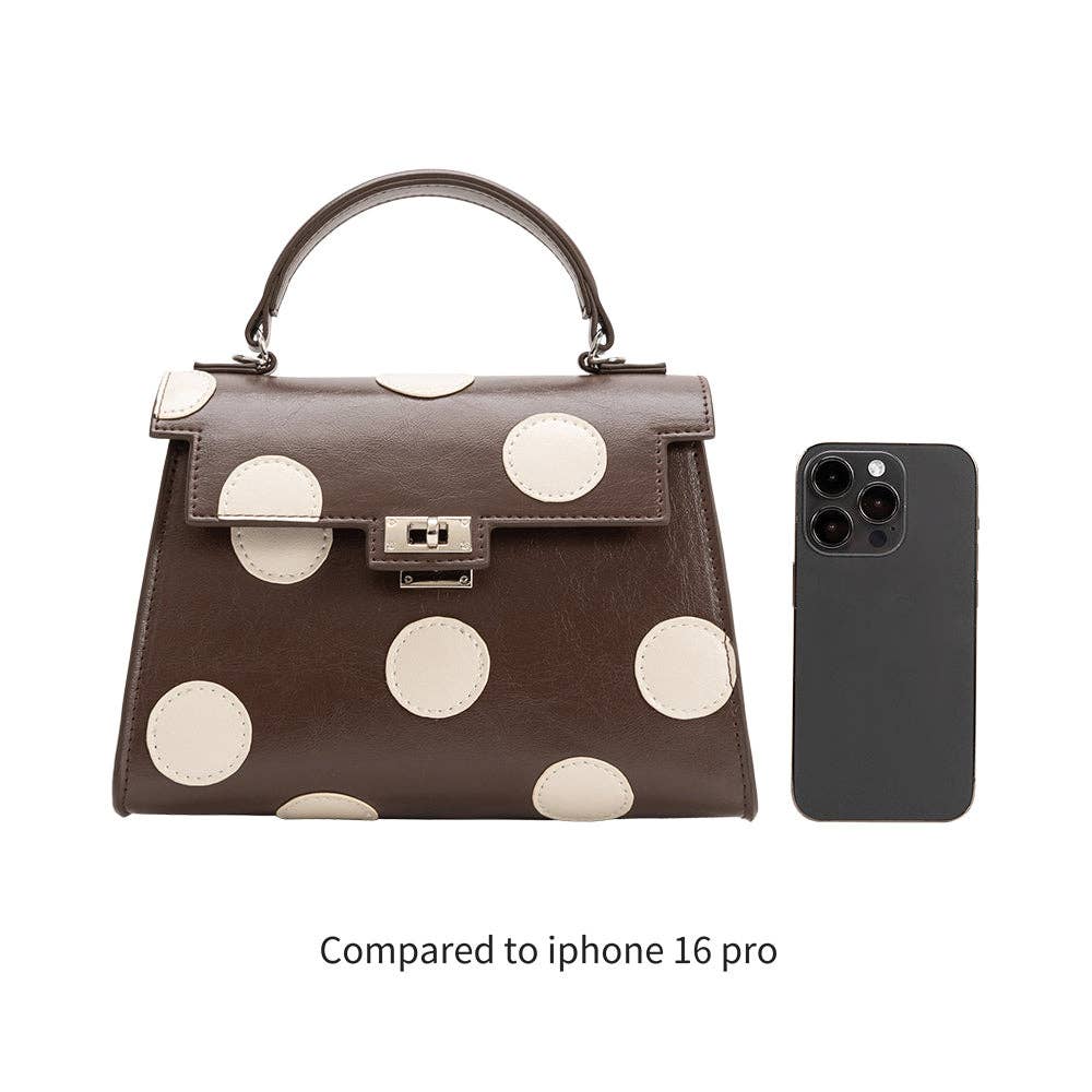Maisel Chocolate Recycled Vegan Polka Dot Top Handle Bag