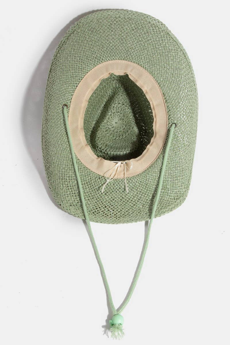 Western Straw Braided Double Rope Cowboy Hat