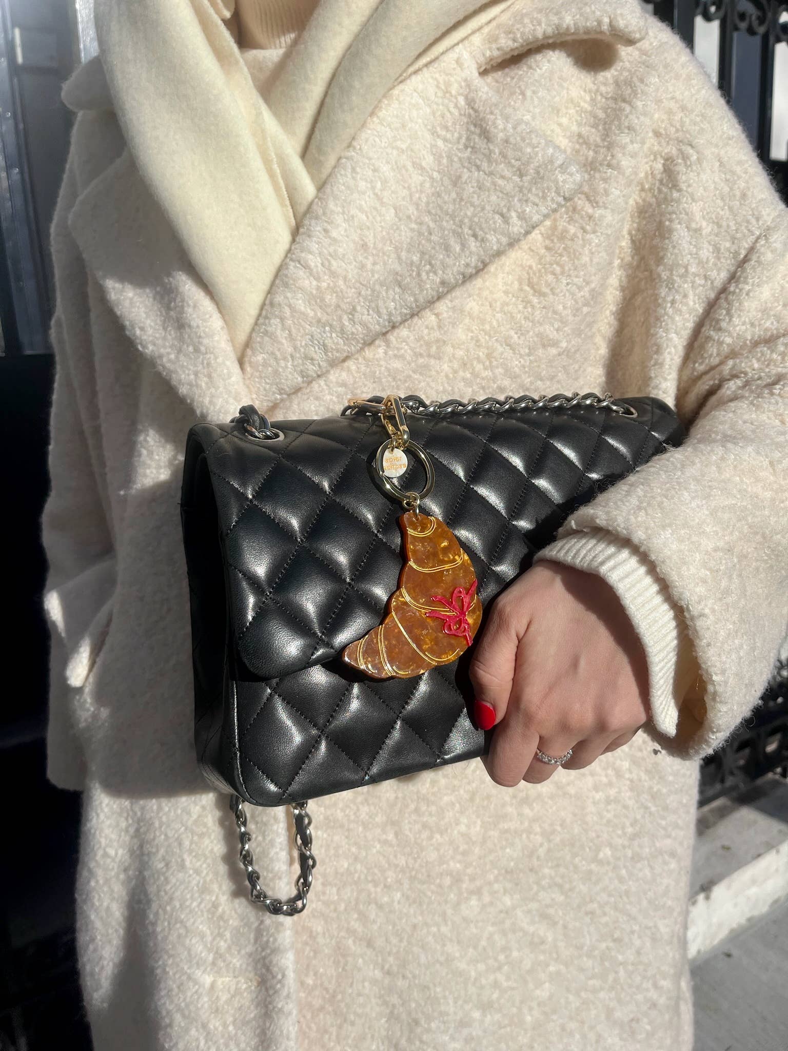 Bow Croissant Bag Charm + Keychain