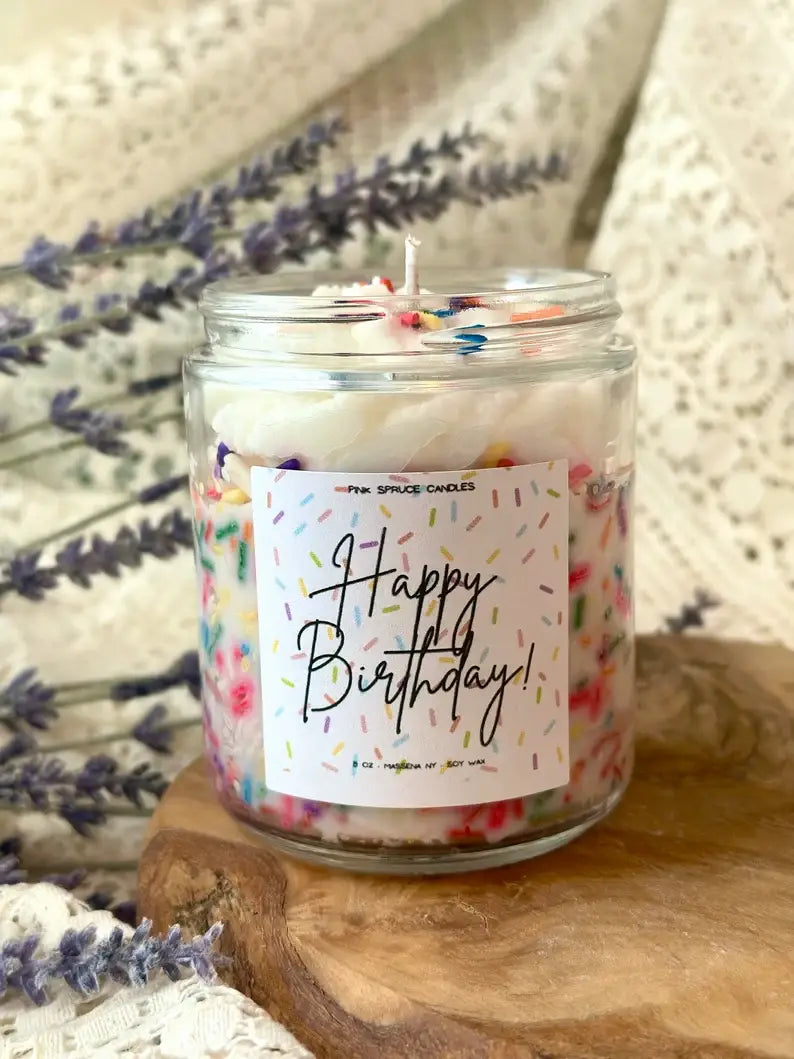 SOY WAX CUSTOM SPRINKLE BIRTHDAY CANDLE