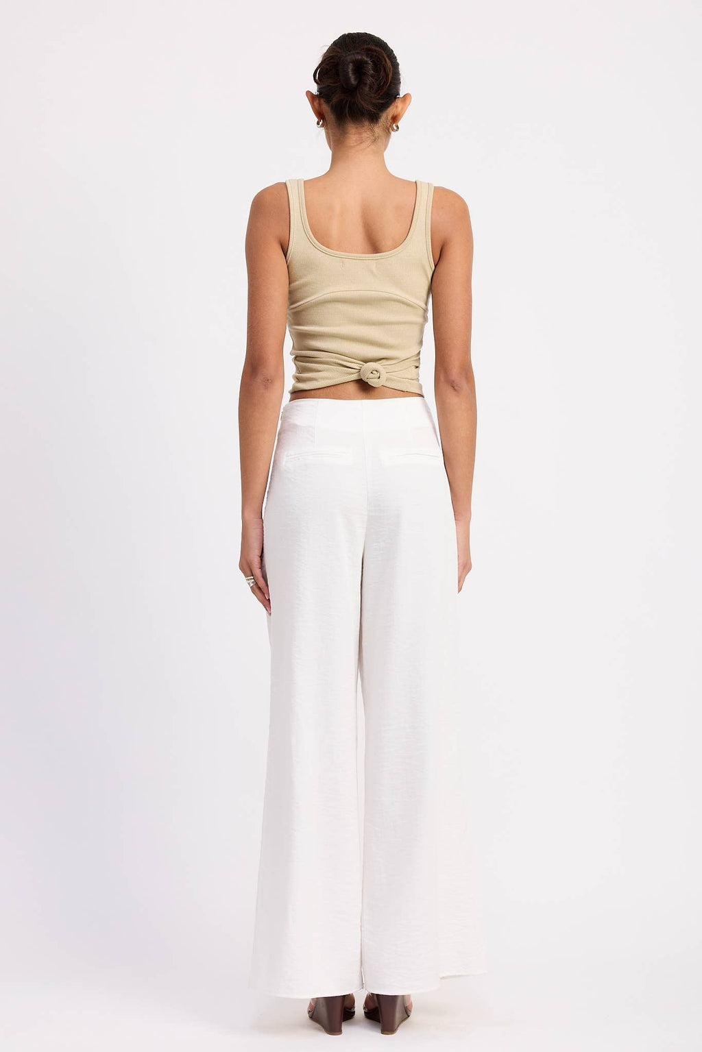 HIGH WAIST PLEATED WIDE LEG PANTS