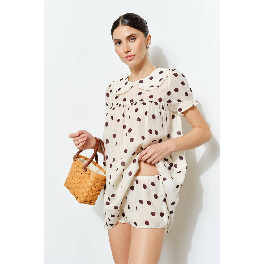 FLORA RUFFLE SLEEVE BABYDOLL MINI DRESS