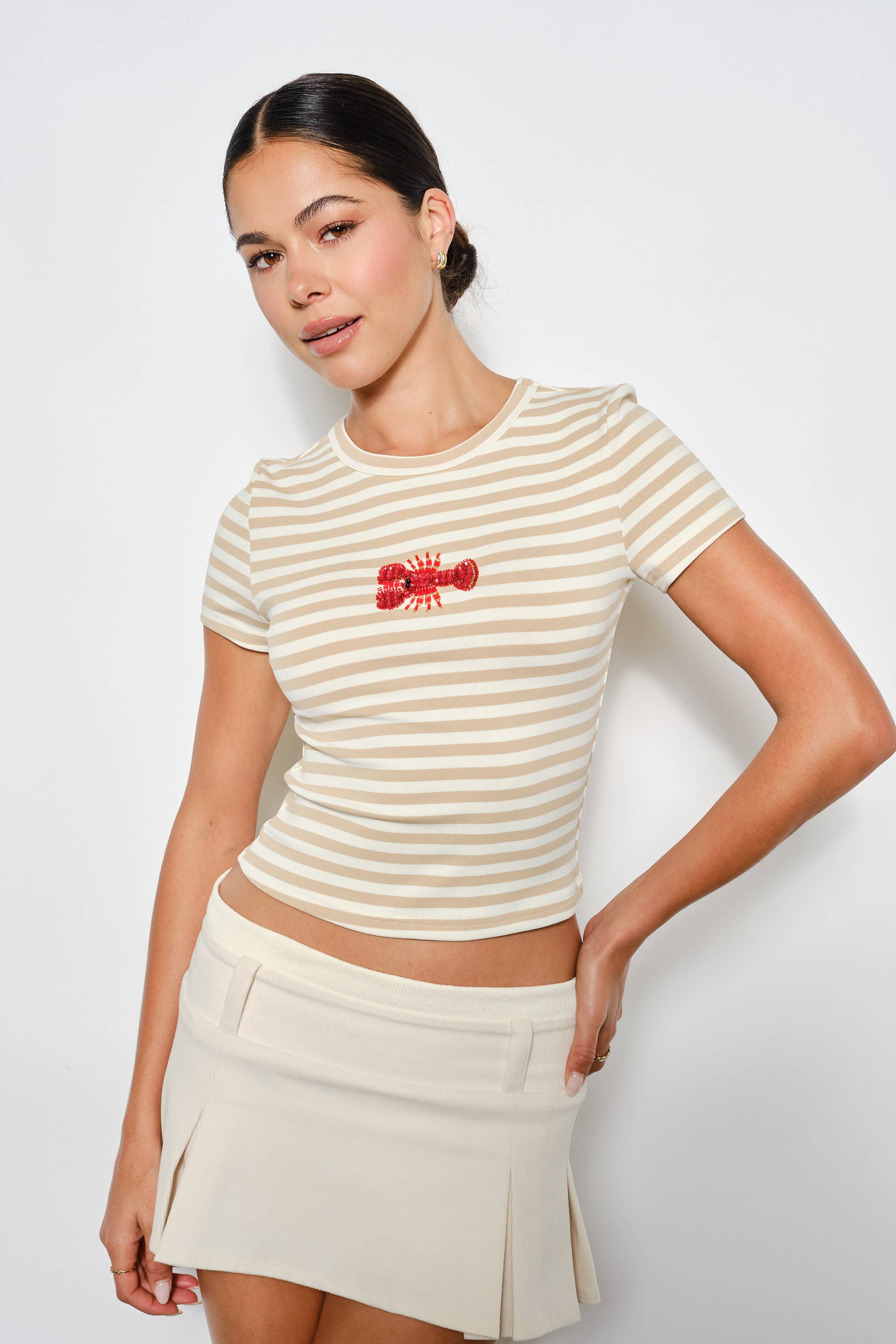 ZANDRA LOBSTER BEADED TEE
