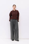 The Karina Sweater | Cropped Ribbed Knit Polo Sweater