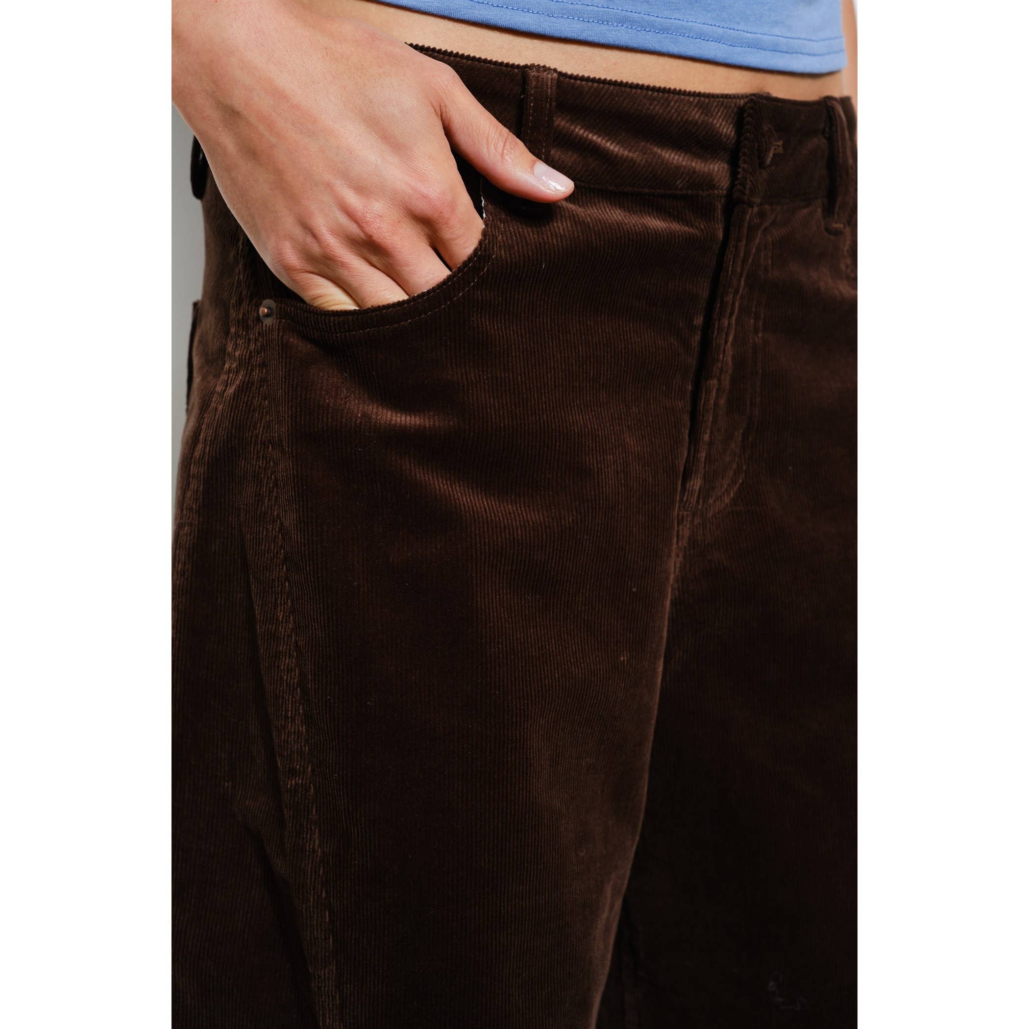 Cosette Barrel Leg Corduroy Pant