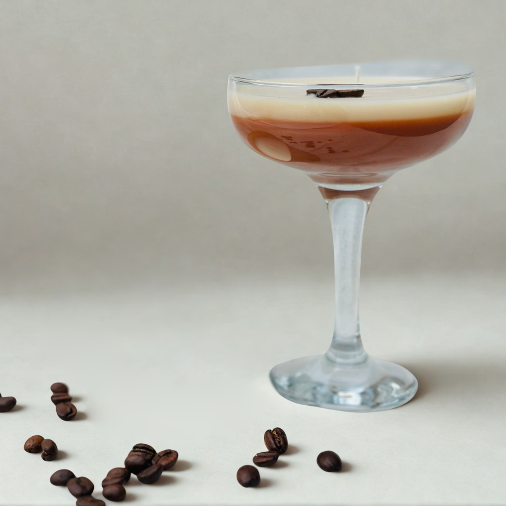 Scented 7 Ounce Espresso Martini Candle. Coffee.