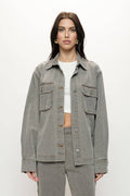 Denim Cargo Overshirt