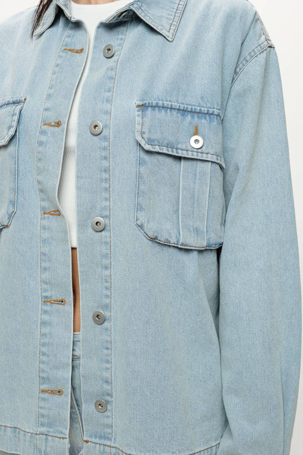 Denim Cargo Overshirt