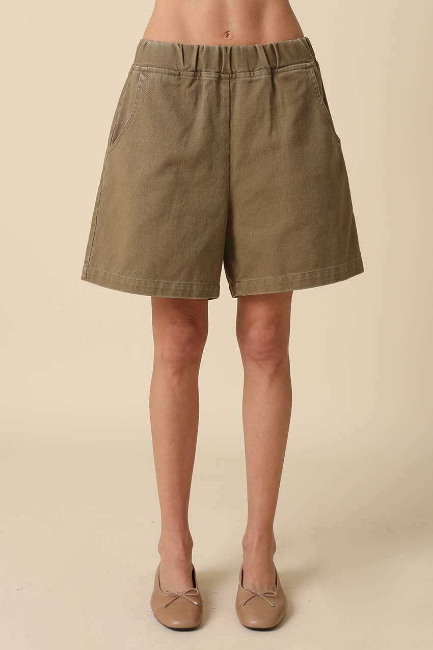 BRISA COTTON PULL-ON BERMUDA SHORTS