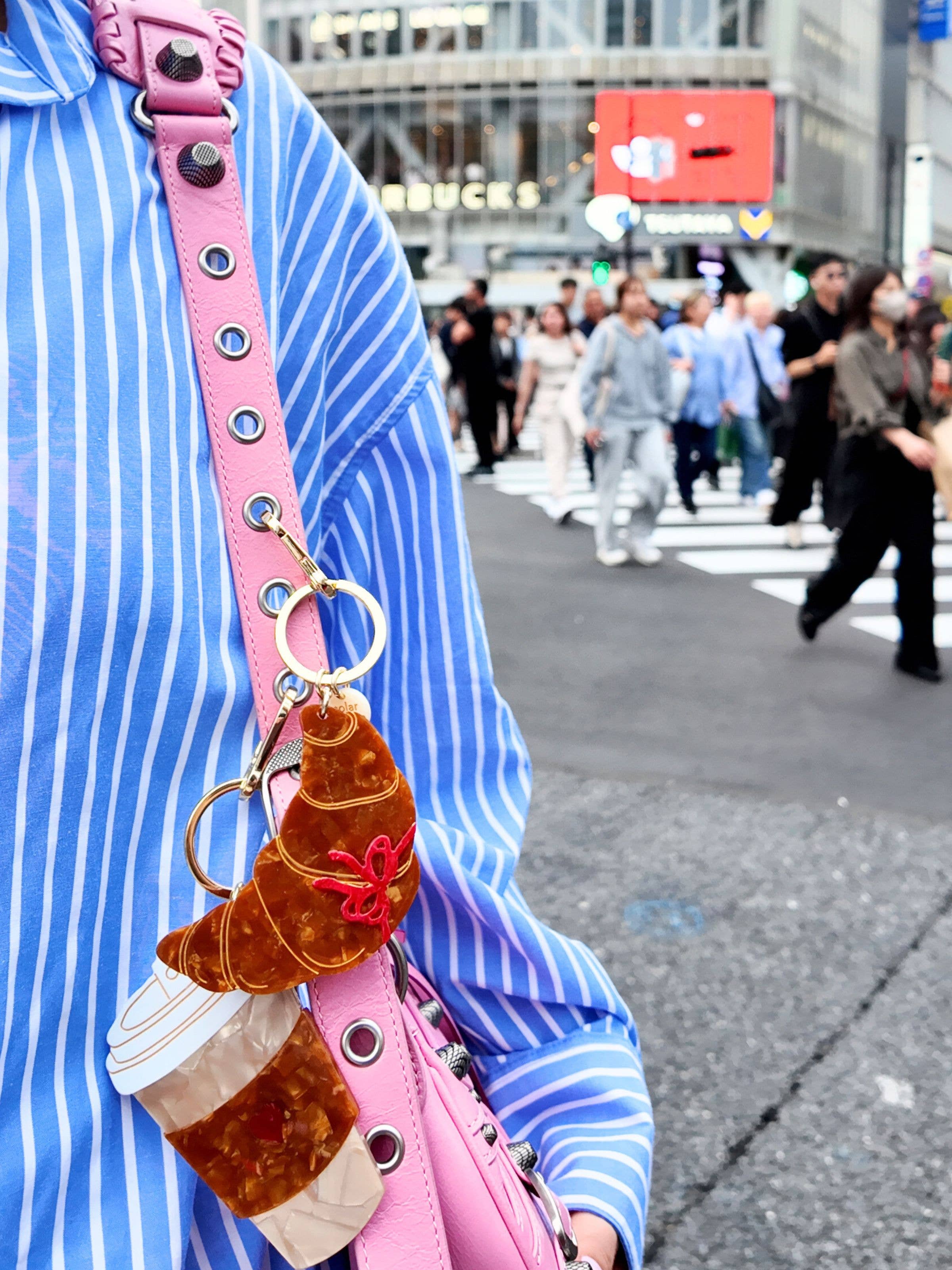 Bow Croissant Bag Charm + Keychain