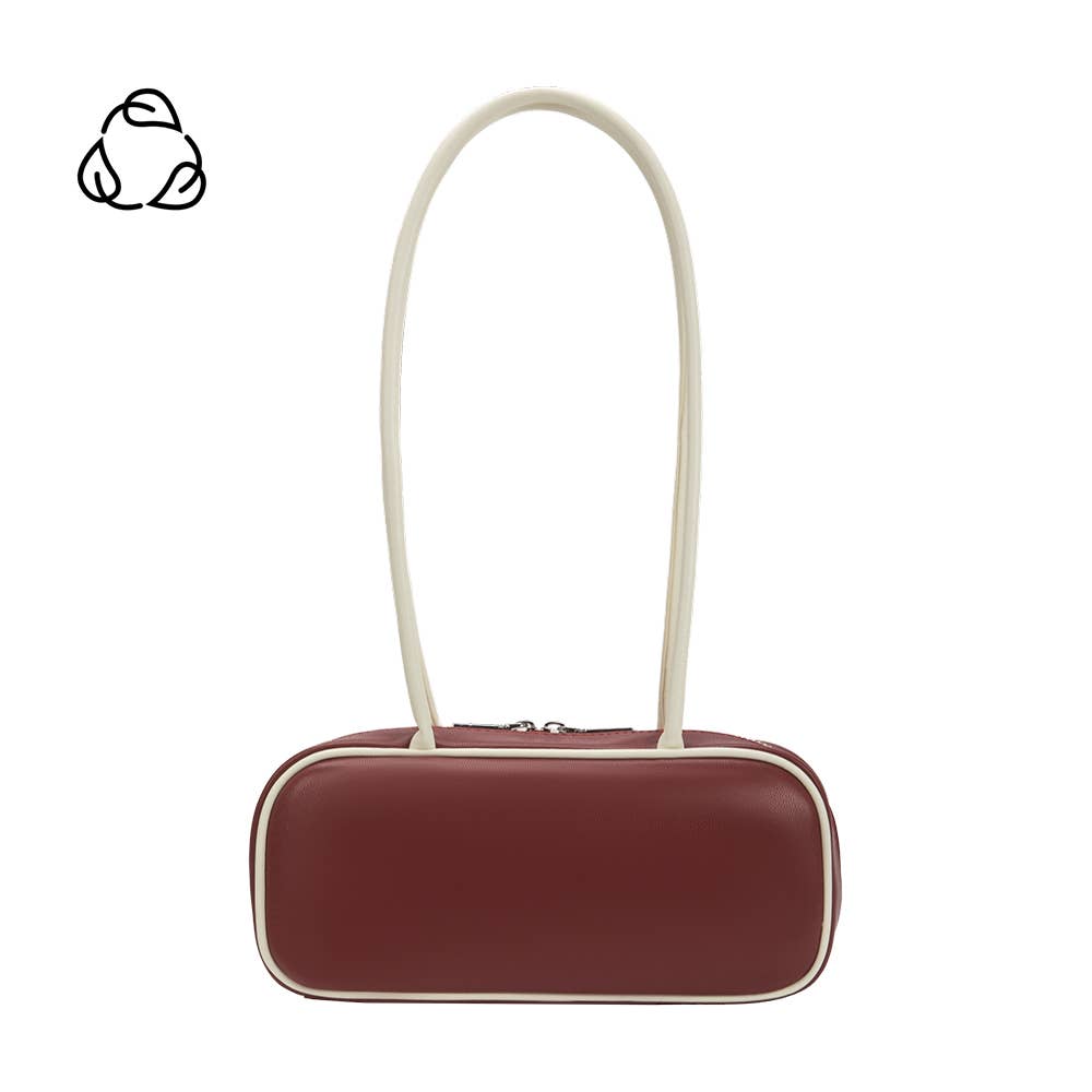 Micaela Burgundy Recycled Vegan Shoulder Bag