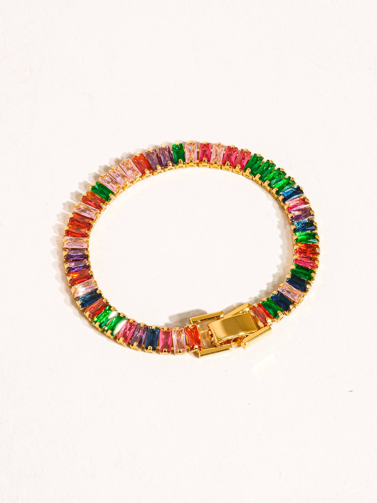 18K GOLD MULTICOLOR CZ BRACELET