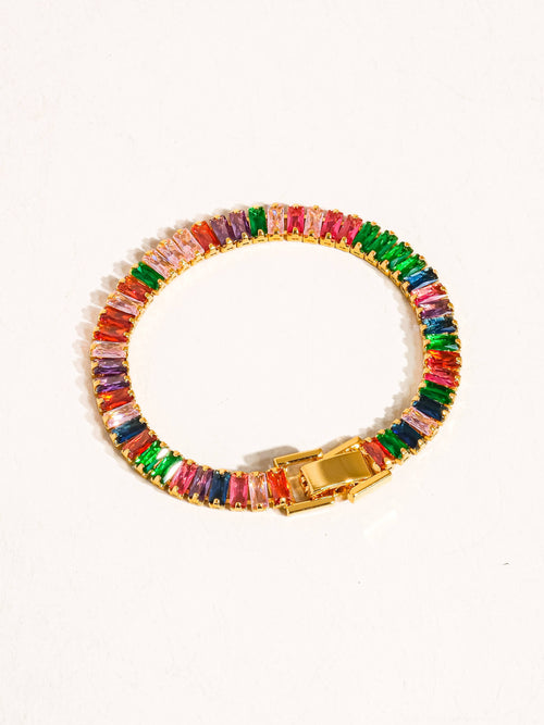 18K GOLD MULTICOLOR CZ BRACELET