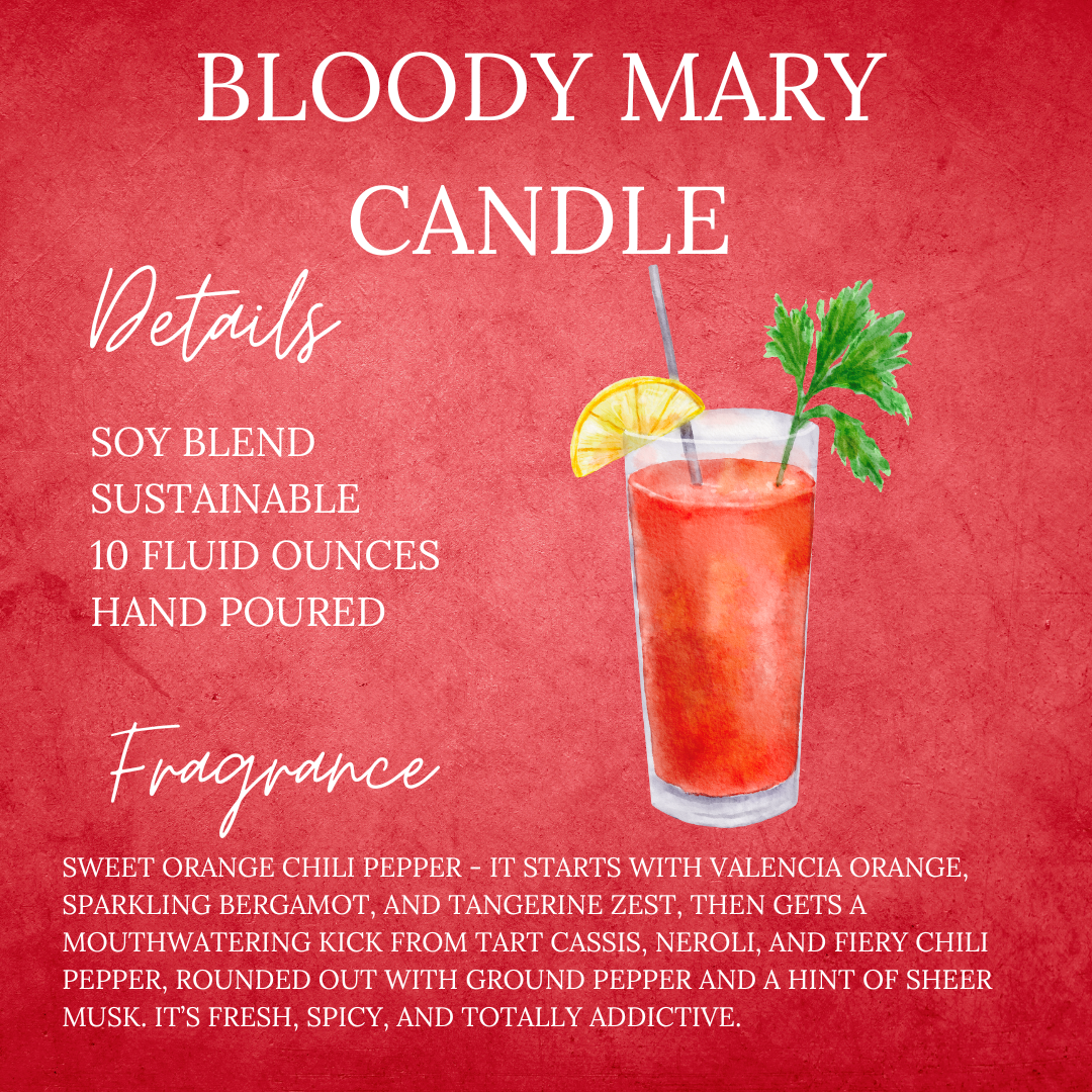 Bloody Mary Novelty Candle Hand Poured Using Soy Blend Wax