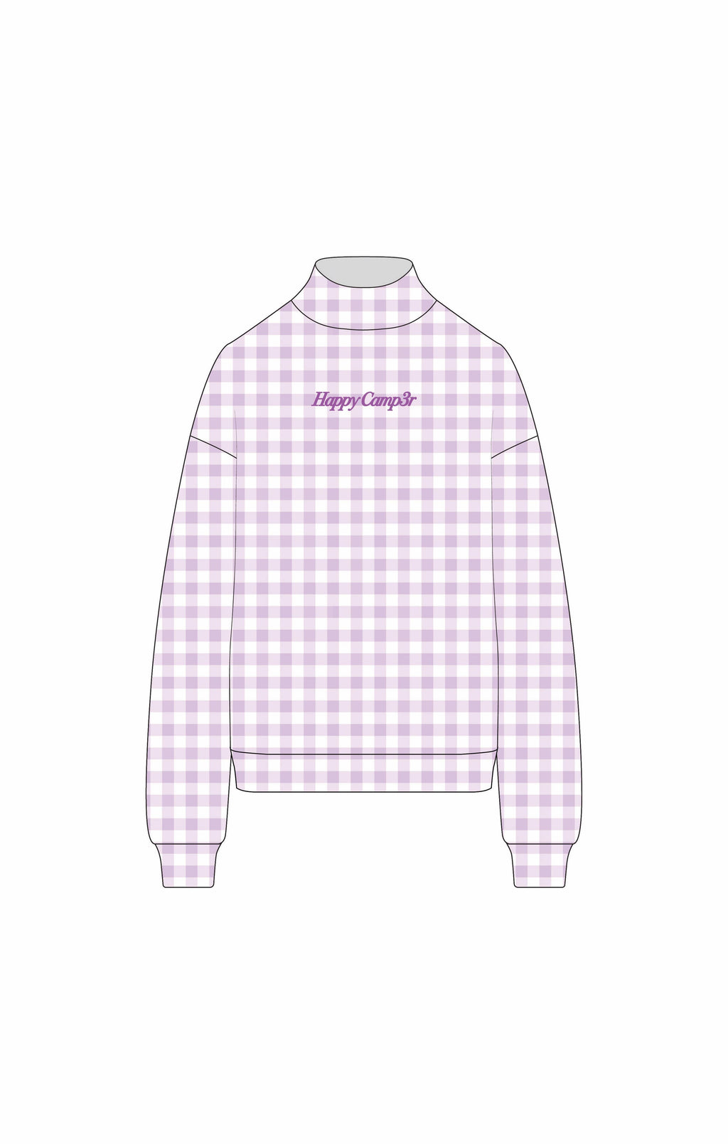 Happy Camp3r - LAVENDER GINGHAM MOCKNECK SWEATSHIRT