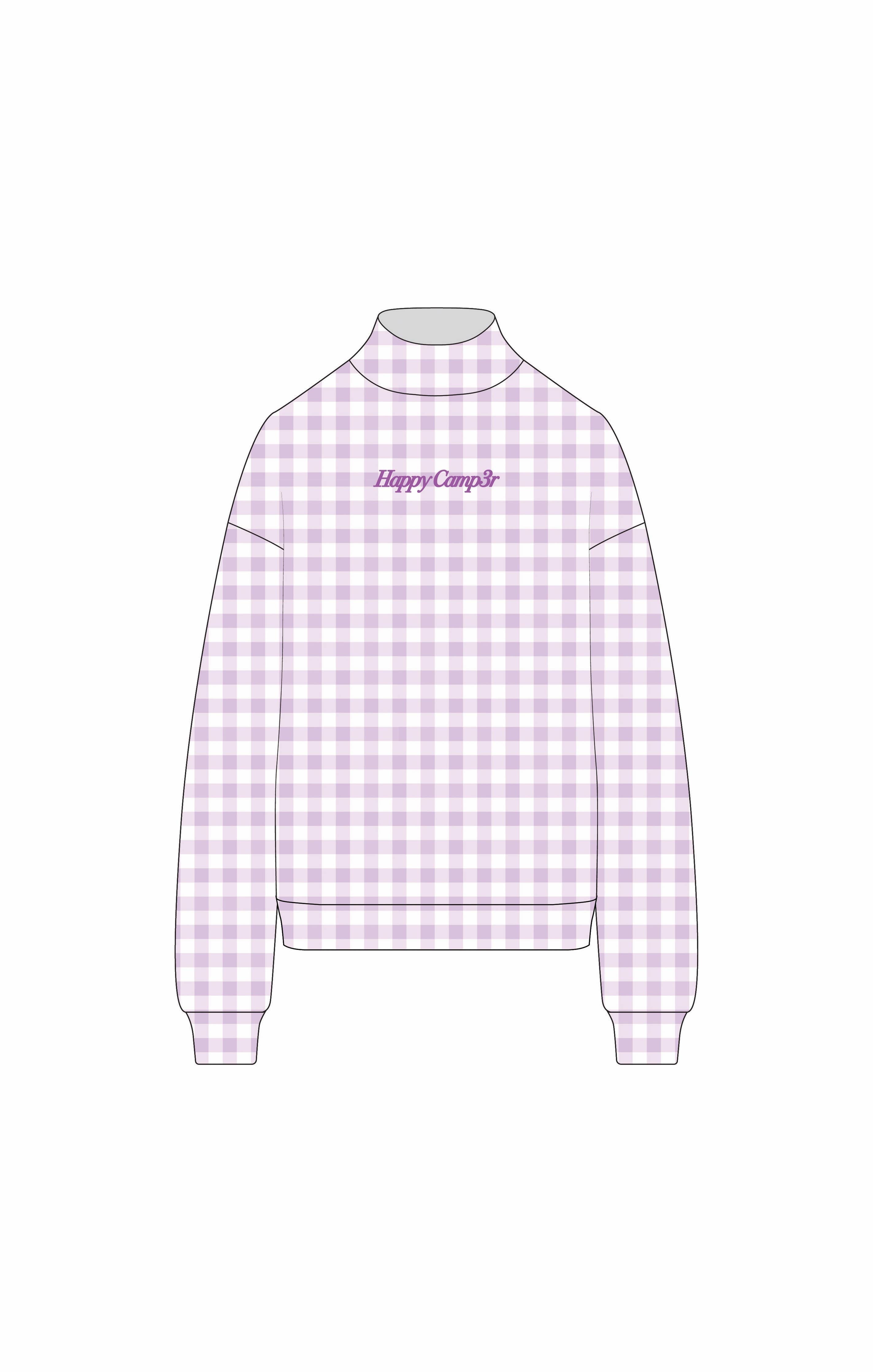 Happy Camp3r - LAVENDER GINGHAM MOCKNECK SWEATSHIRT