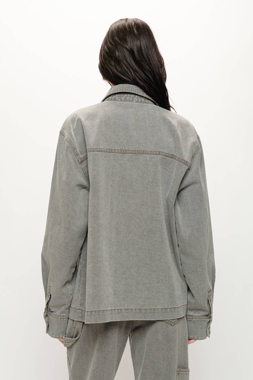 Denim Cargo Overshirt
