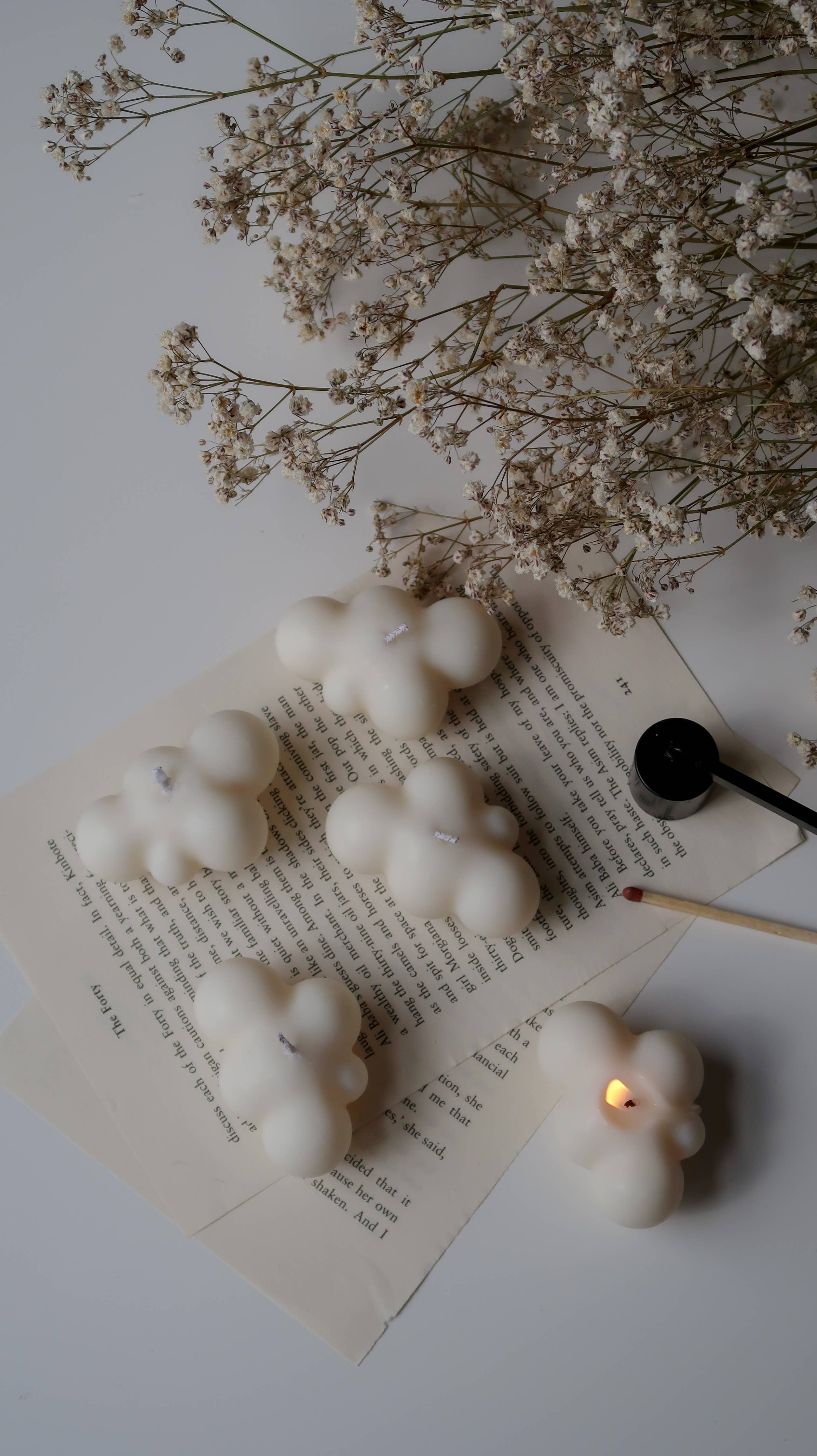 Mini cloud candle | Fluffy cloud candle | Party favours