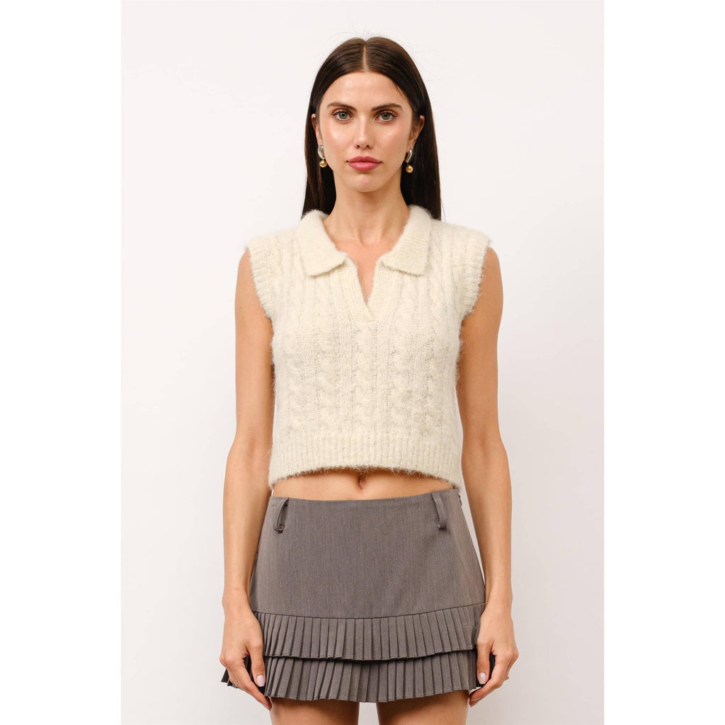 Ivy Cable Knit Sweater Vest