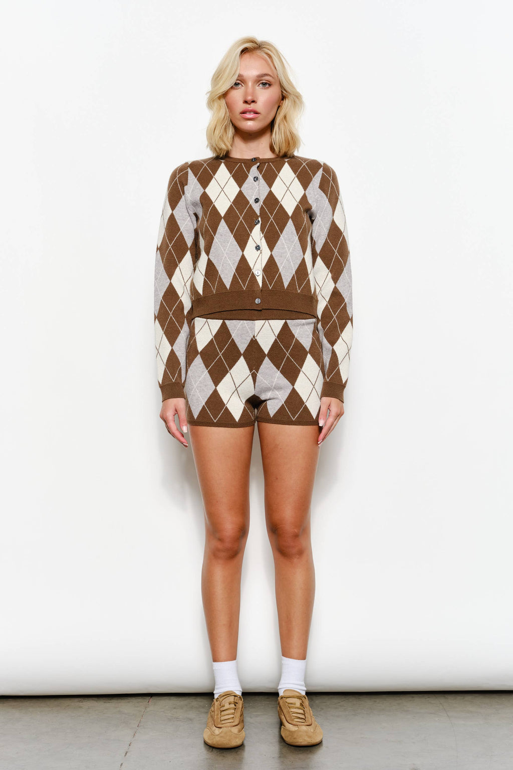 Willow Argyle Knit Cardigan