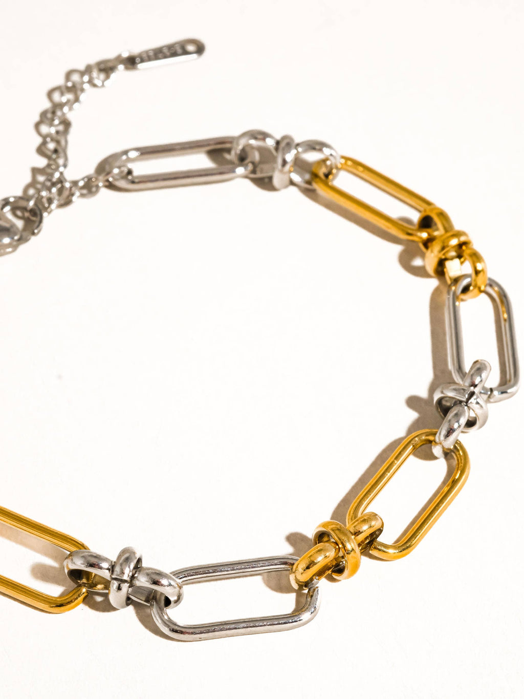 Matin 18K Gold Non-Tarnish Two Tone Chain Bracelet