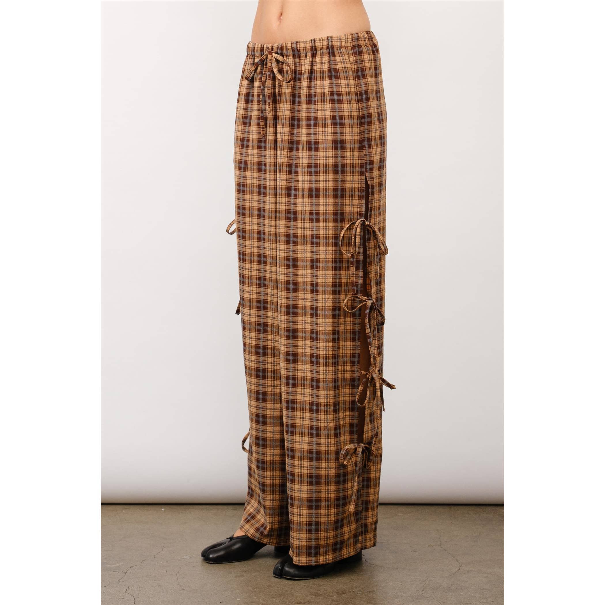 Elina Side Tie Elastic Drawstring Long Pants