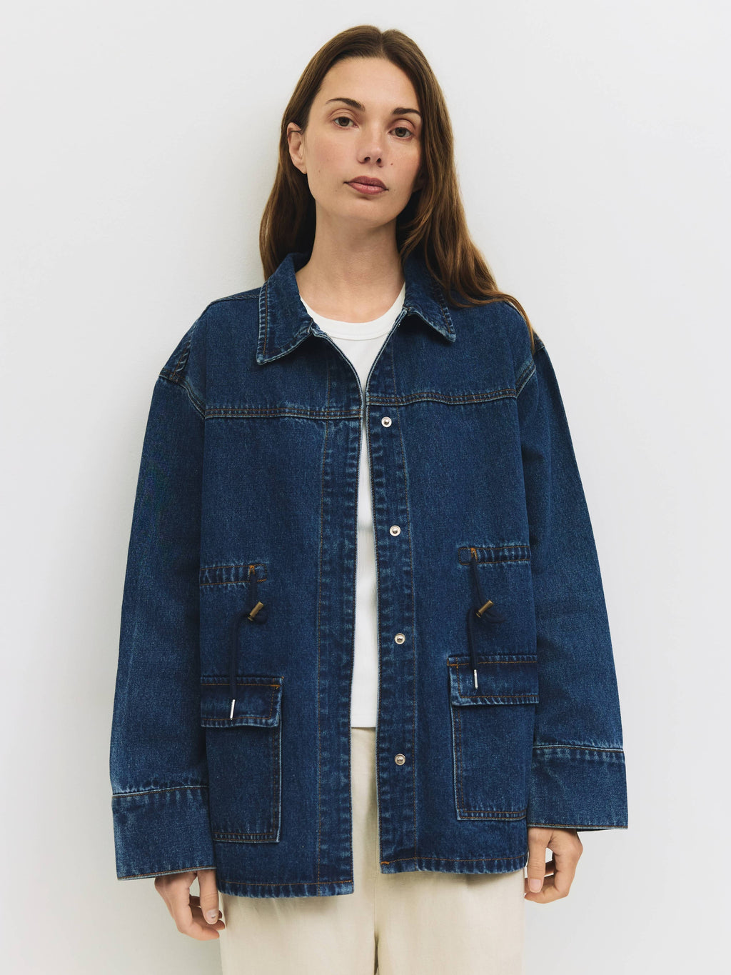 The Aster Jacket | Denim Drawstring Jacket