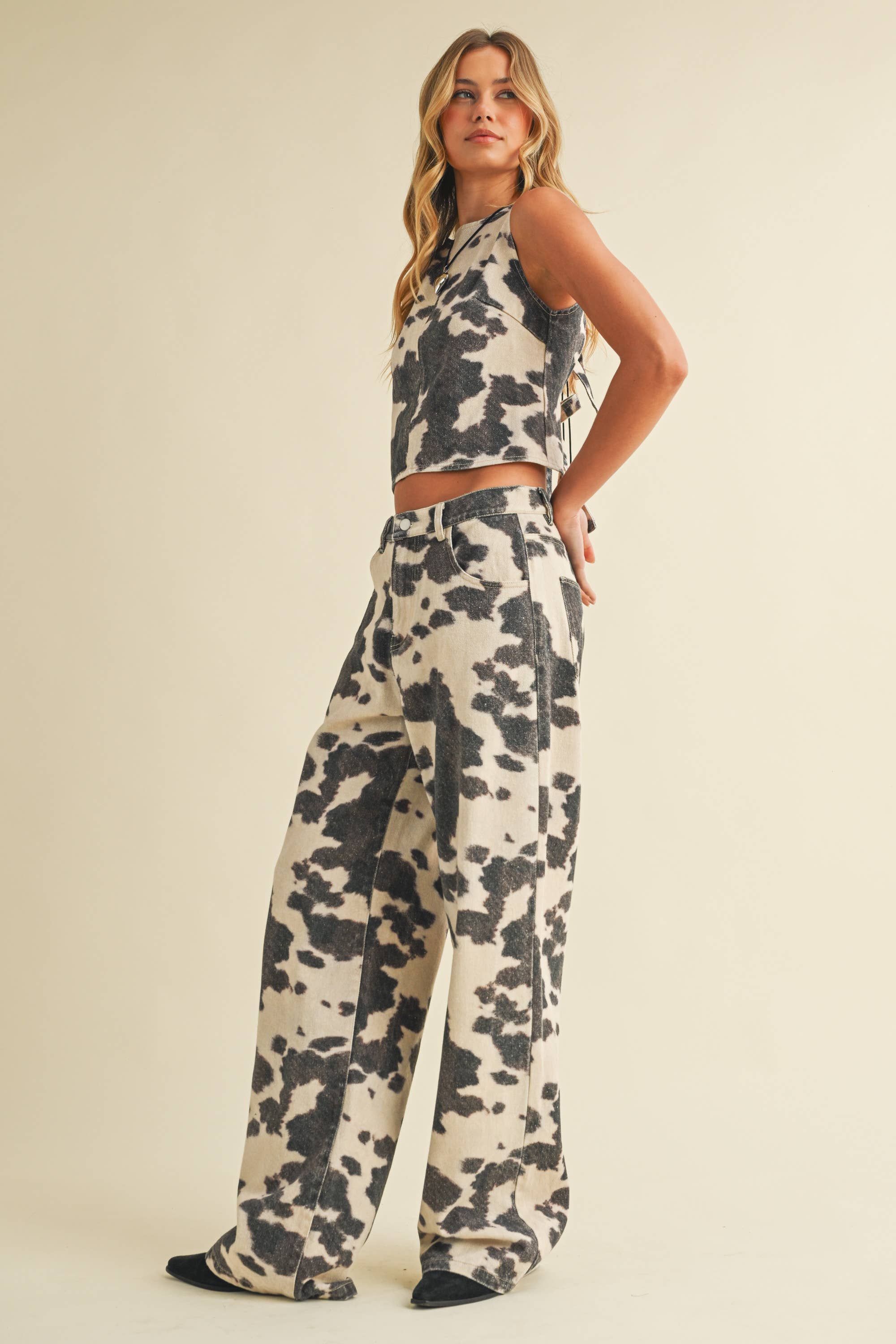 Cow Print Pants