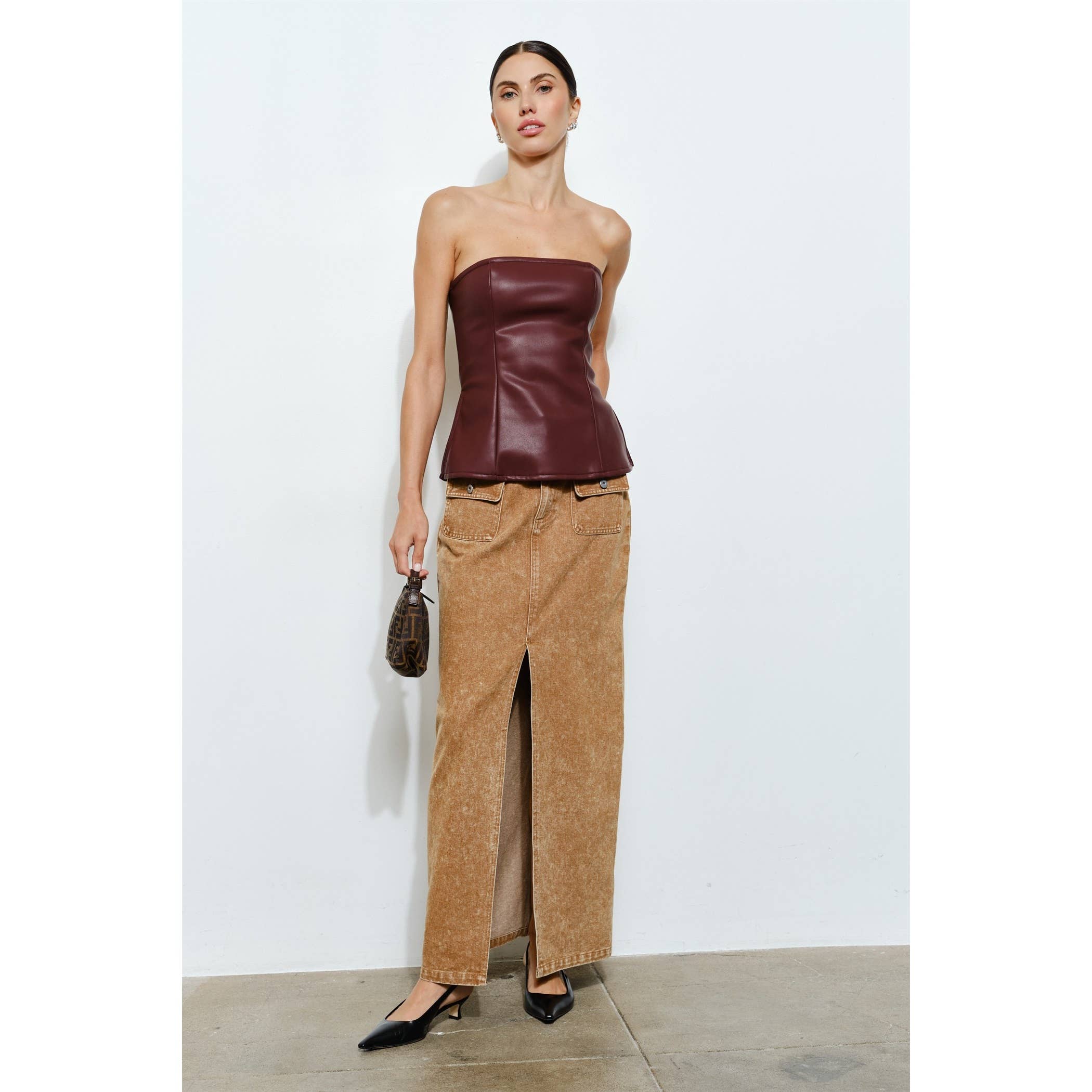 Nina Faux Leather Bustier