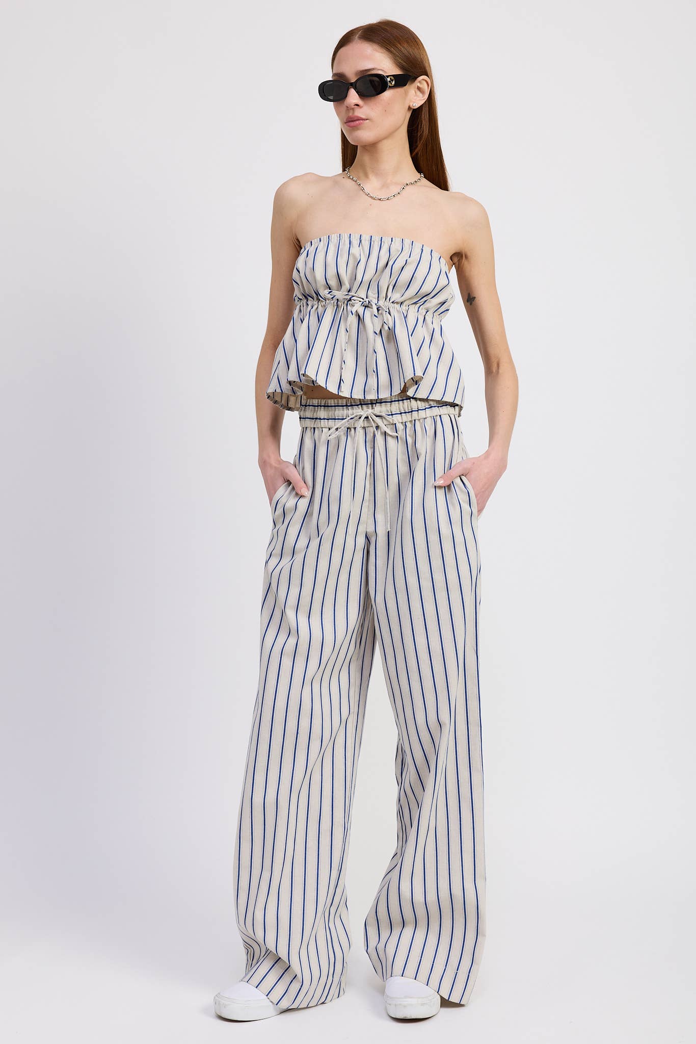 STRIPED LONG LOUNGE PANTS