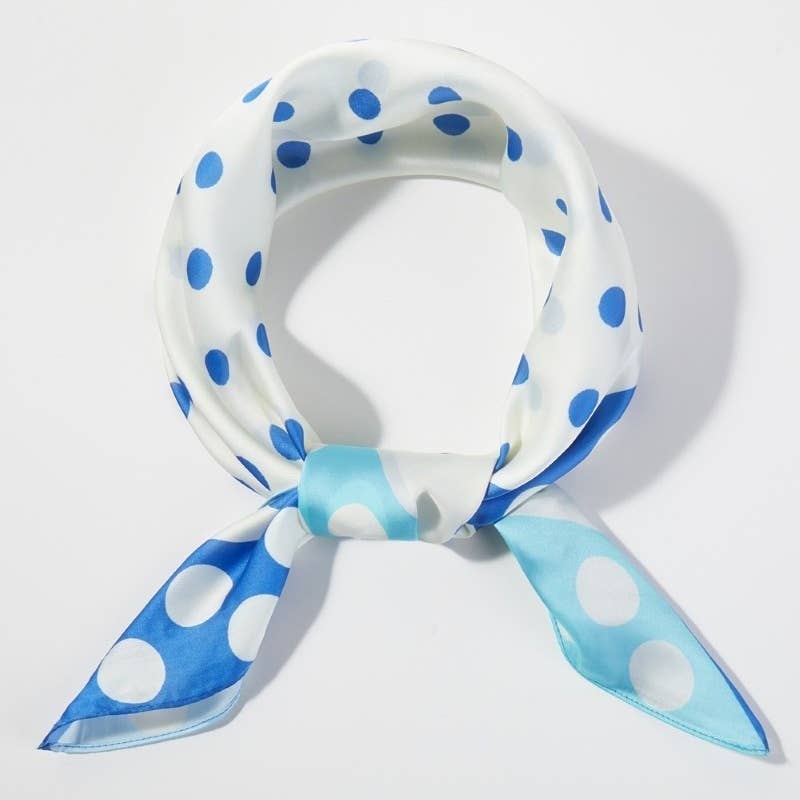 Contrasting Border Polka Dot Square Bandana Scarf