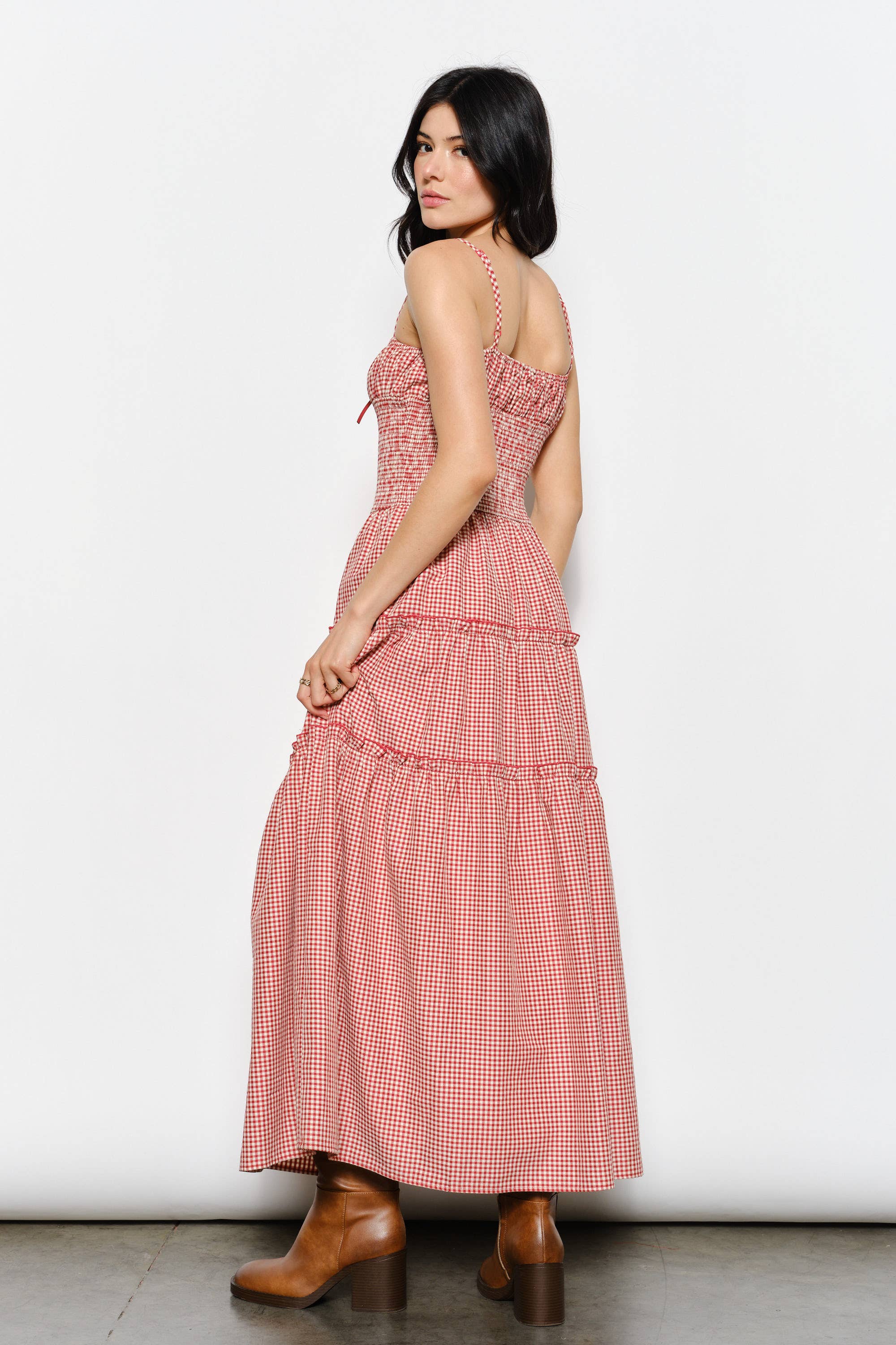 ABIGAIL SMOCKED WAIST MAXI DRESS