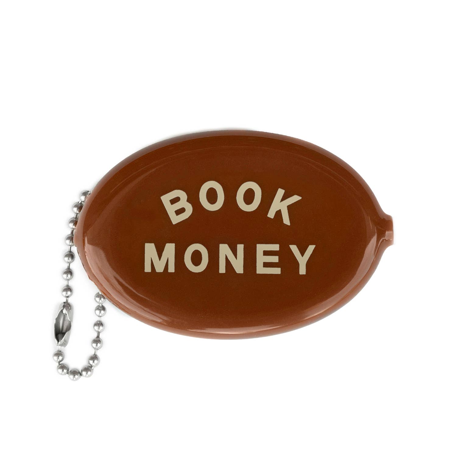 Coin Pouch Keychain - Book Money (Brown)