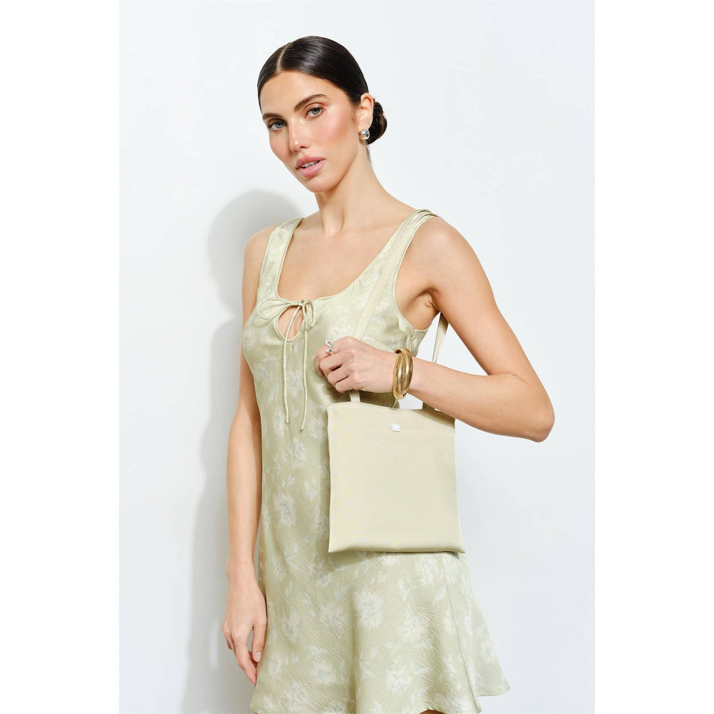 Leda Satin-Finish Tote Bag