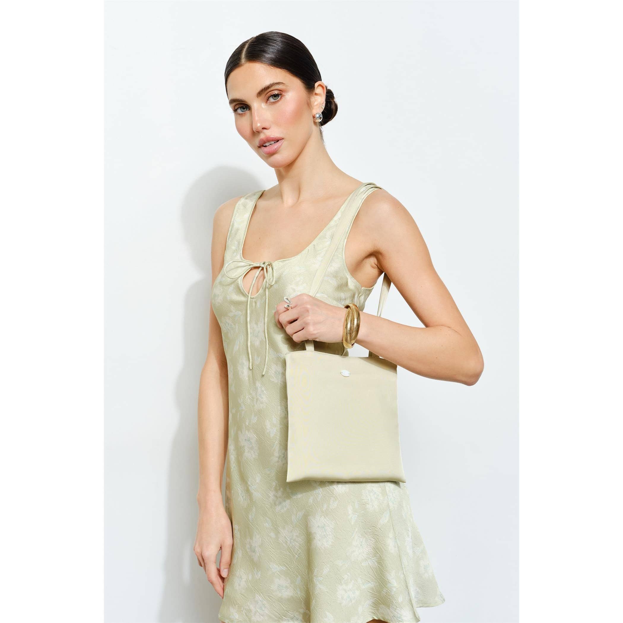 Leda Satin-Finish Tote Bag
