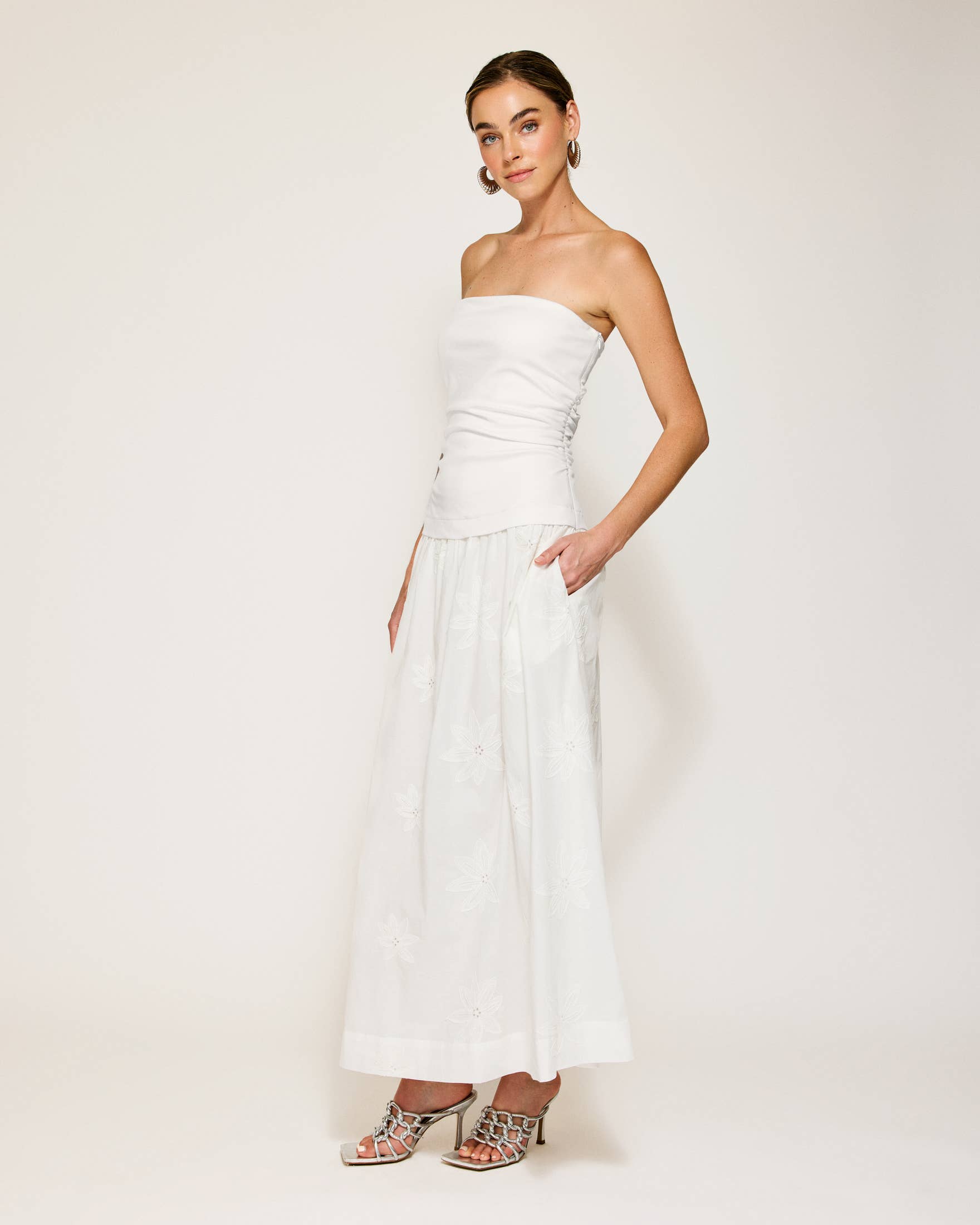 EMBERLY MIX-MEDIA DRESS