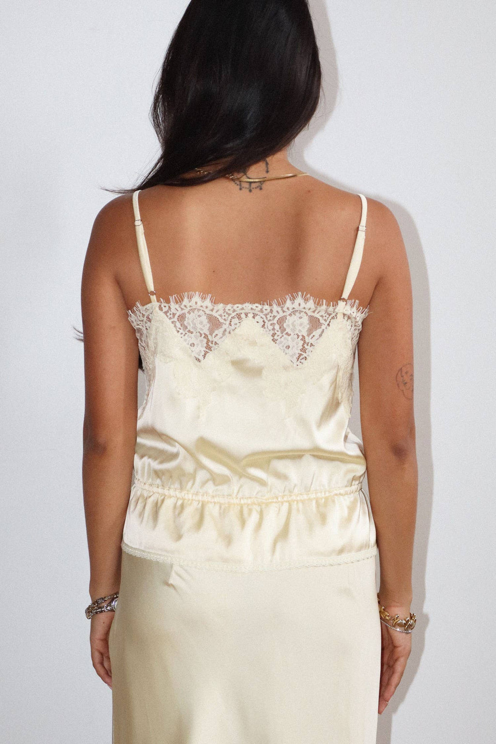 LACE TRIM SATIN CAMI TOP