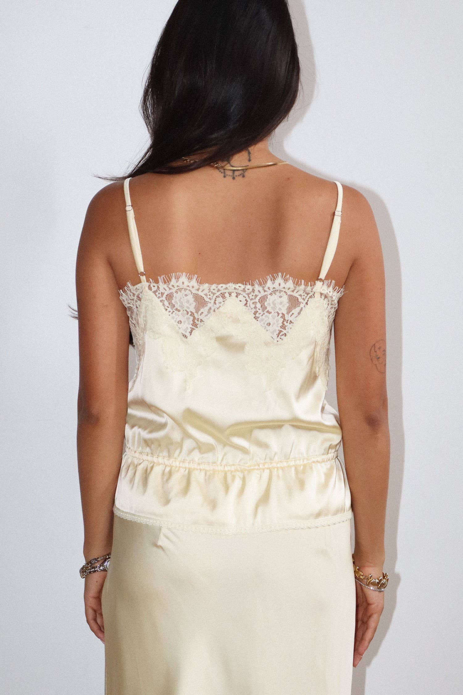 LACE TRIM SATIN CAMI TOP