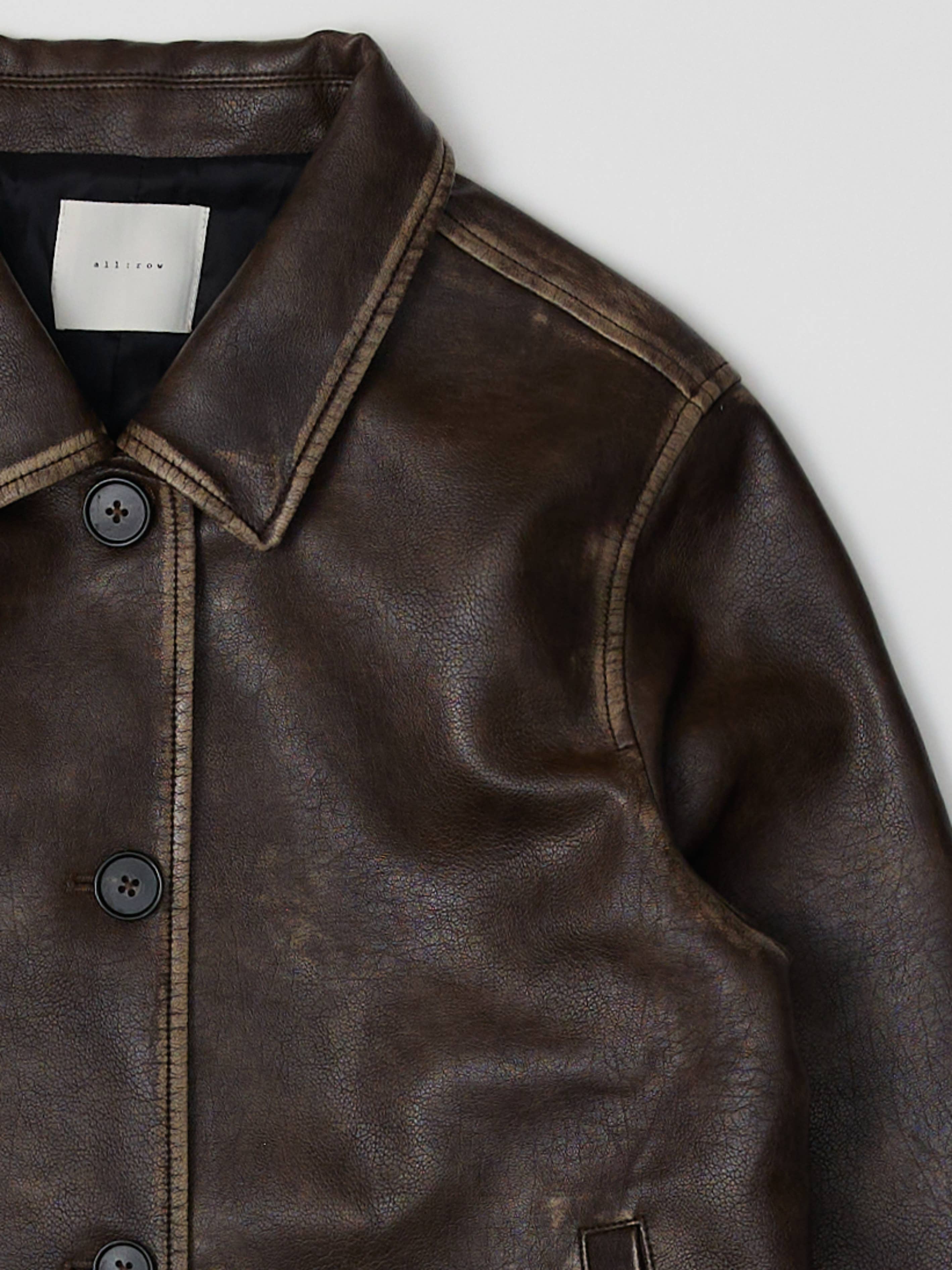 The Murph Jacket | Distressed Button-Down Leather Jacket
